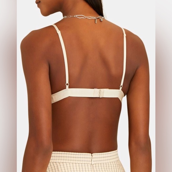 Johnathan Simkhai Jersey Triangle Bralette Champagne Large NWT - Picture 6 of 12